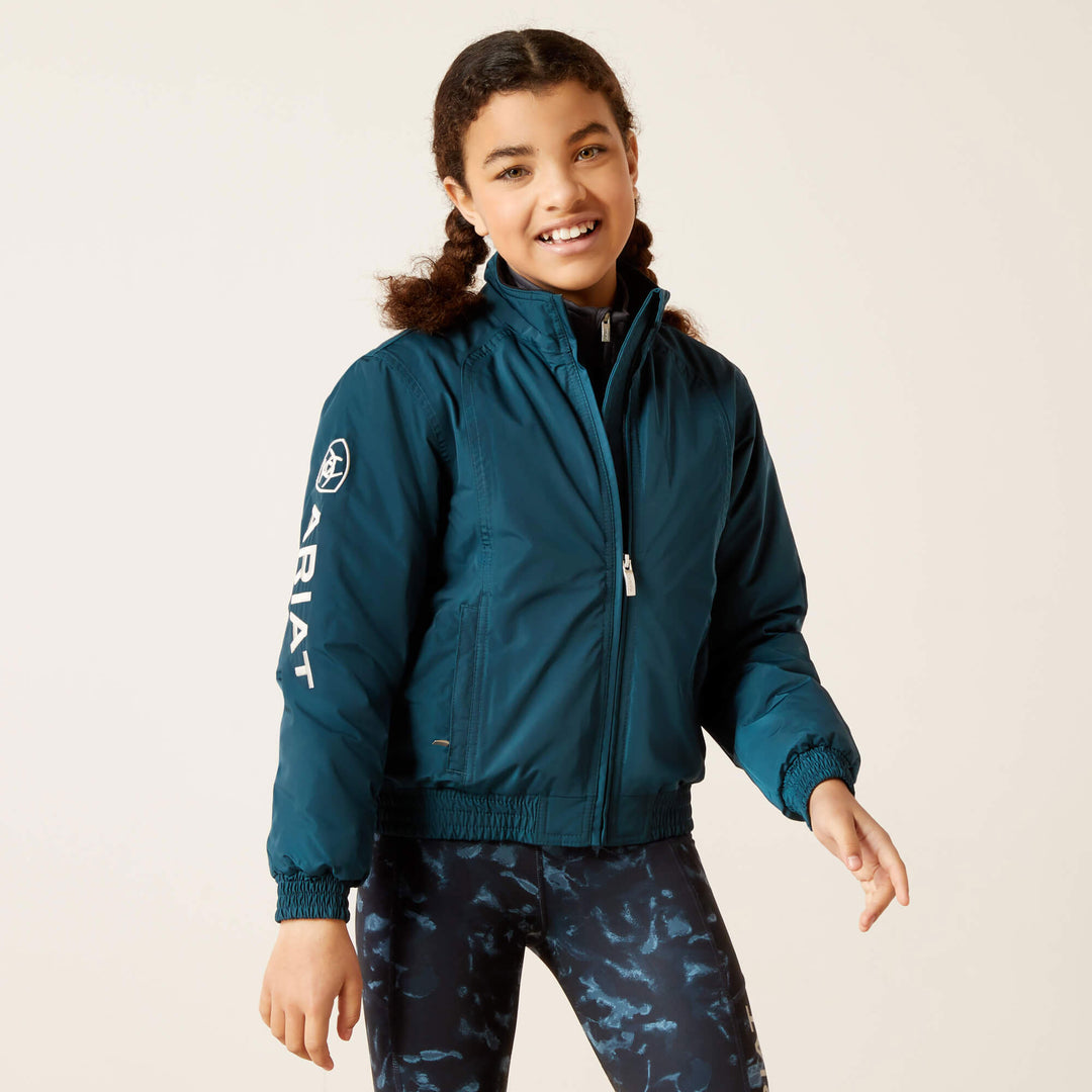 The Ariat Youth Stable Insulated Jacket in Dark Blue#Dark Blue