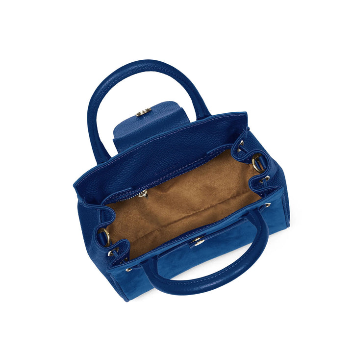 Fairfax & Favor Limited Edition Porto Blue Suede Mini Windsor Handbag