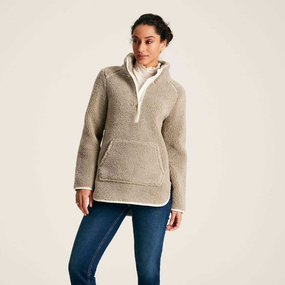 Joules Ladies Aldeburgh Fleece Pullover#Beige