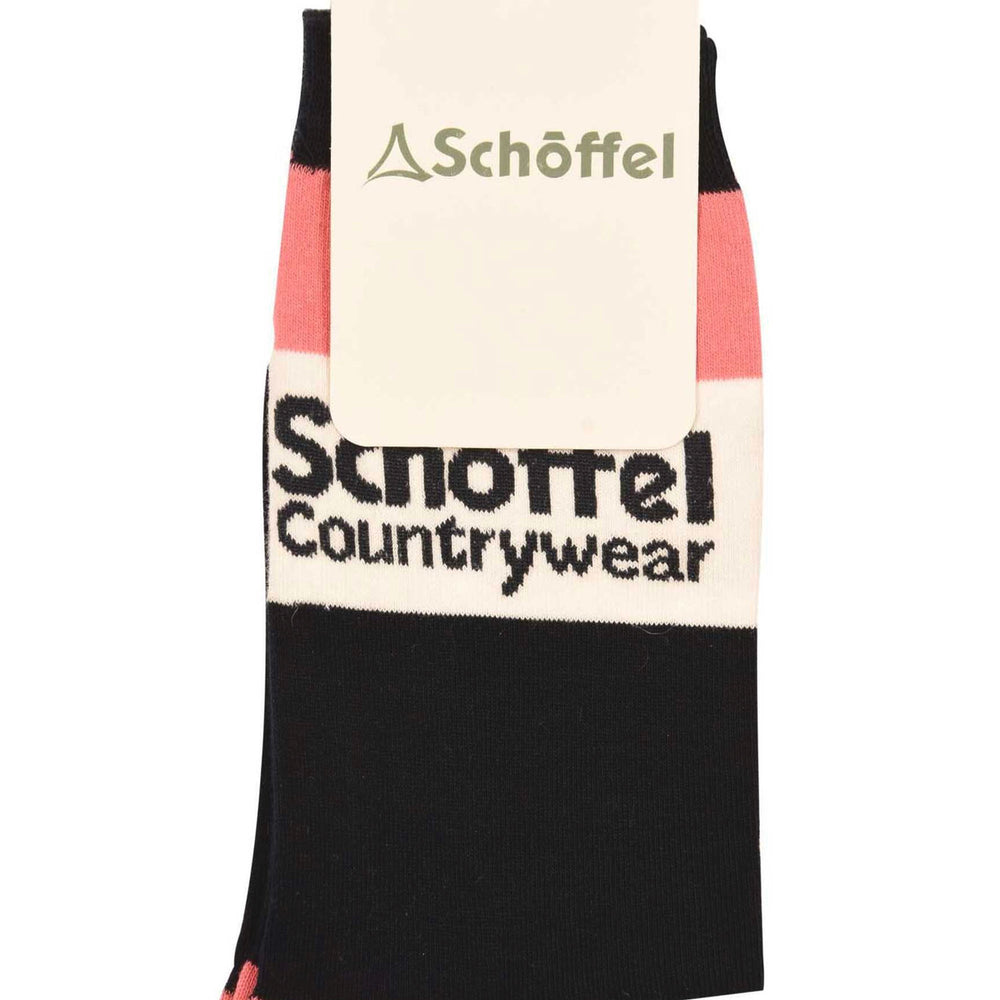 The Schoffel Ladies Single Cotton Socks in Pink Print#Pink Print