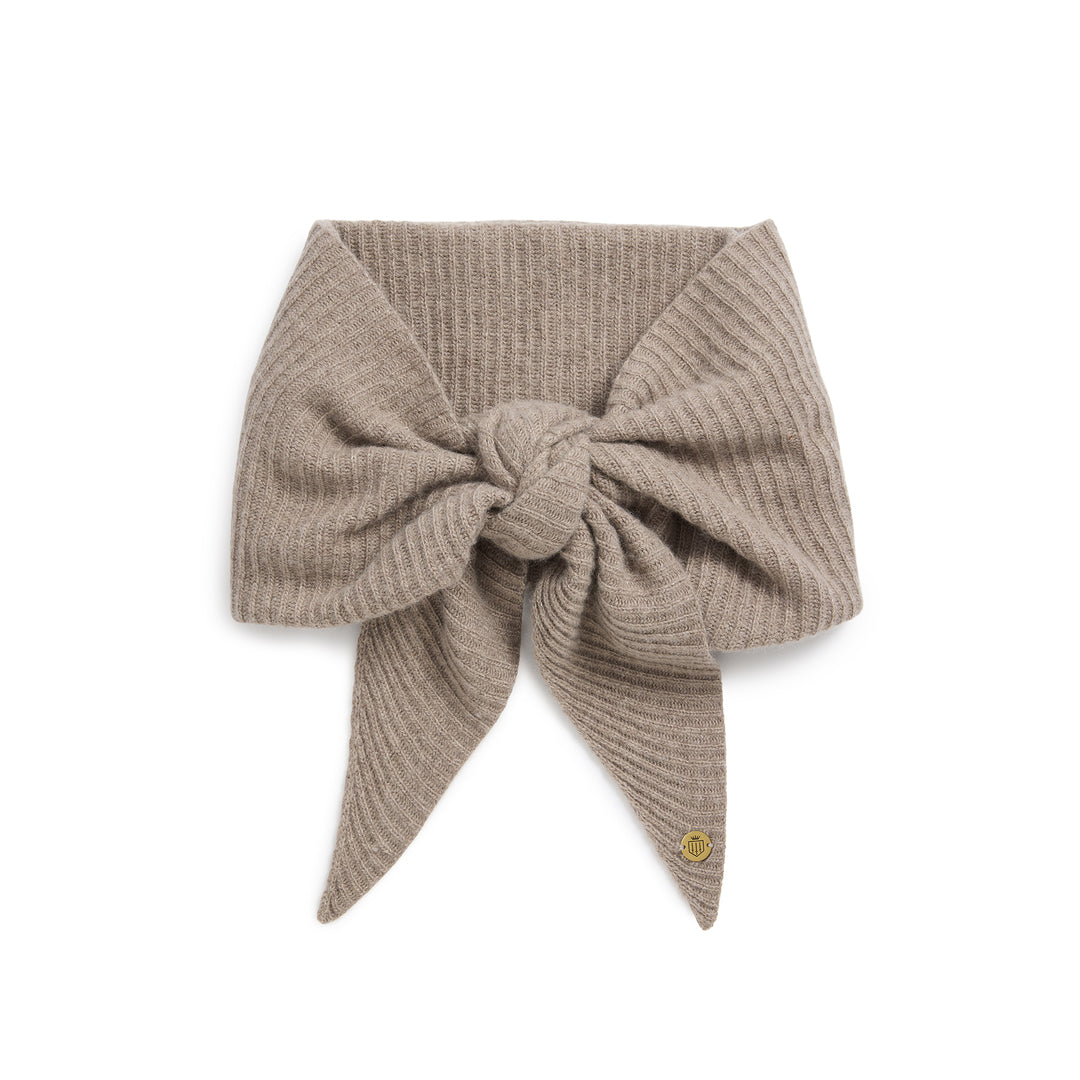 Fairfax & Favor Ladies The Heidi Knitted Scarf - Mushroom