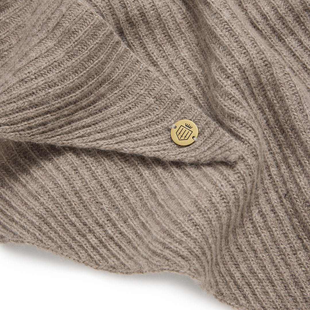 Fairfax & Favor Ladies The Heidi Knitted Scarf - Mushroom