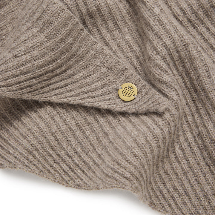 Fairfax & Favor Ladies The Heidi Knitted Scarf - Mushroom