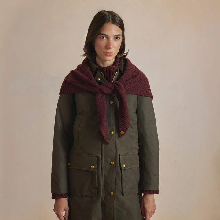 Fairfax & Favor Ladies The Heidi Knitted Scarf - Port