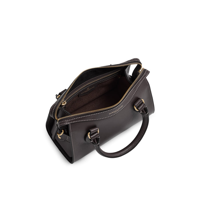 Fairfax & Favor Mini Kew Top Handle Bag - Mahogany Leather