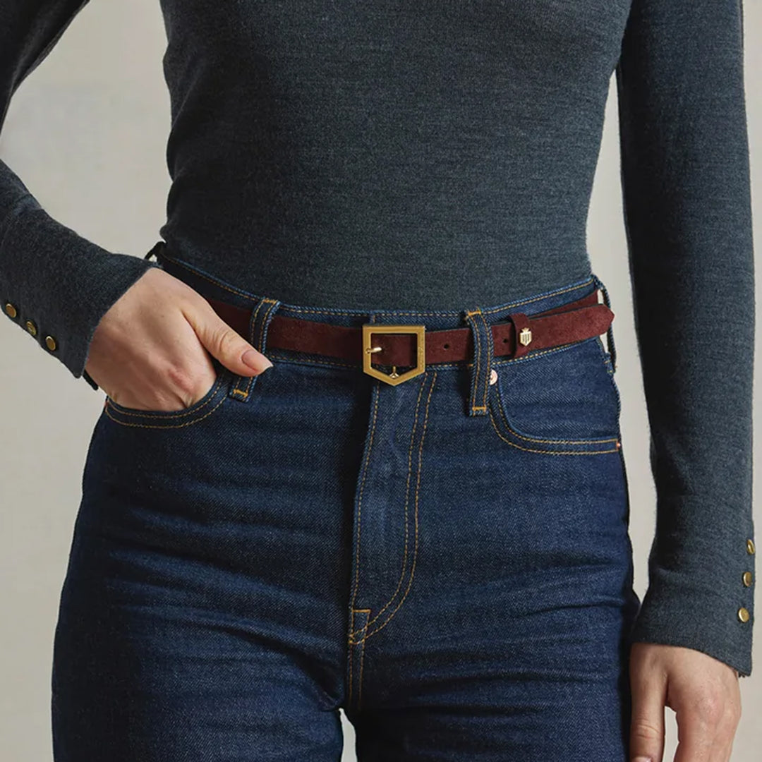 Fairfax & Favor Ladies Sennowe Belt - Port Suede