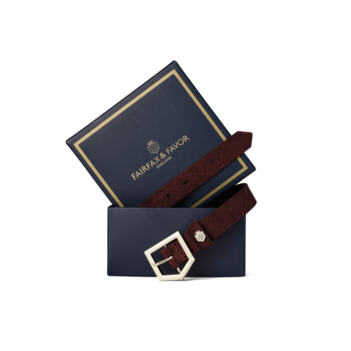 Fairfax & Favor Ladies Sennowe Belt - Port Suede