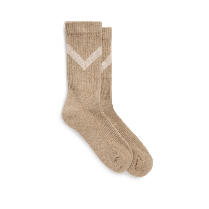 Fairfax & Favor Ladies Crew Chevron Sock - Taupe