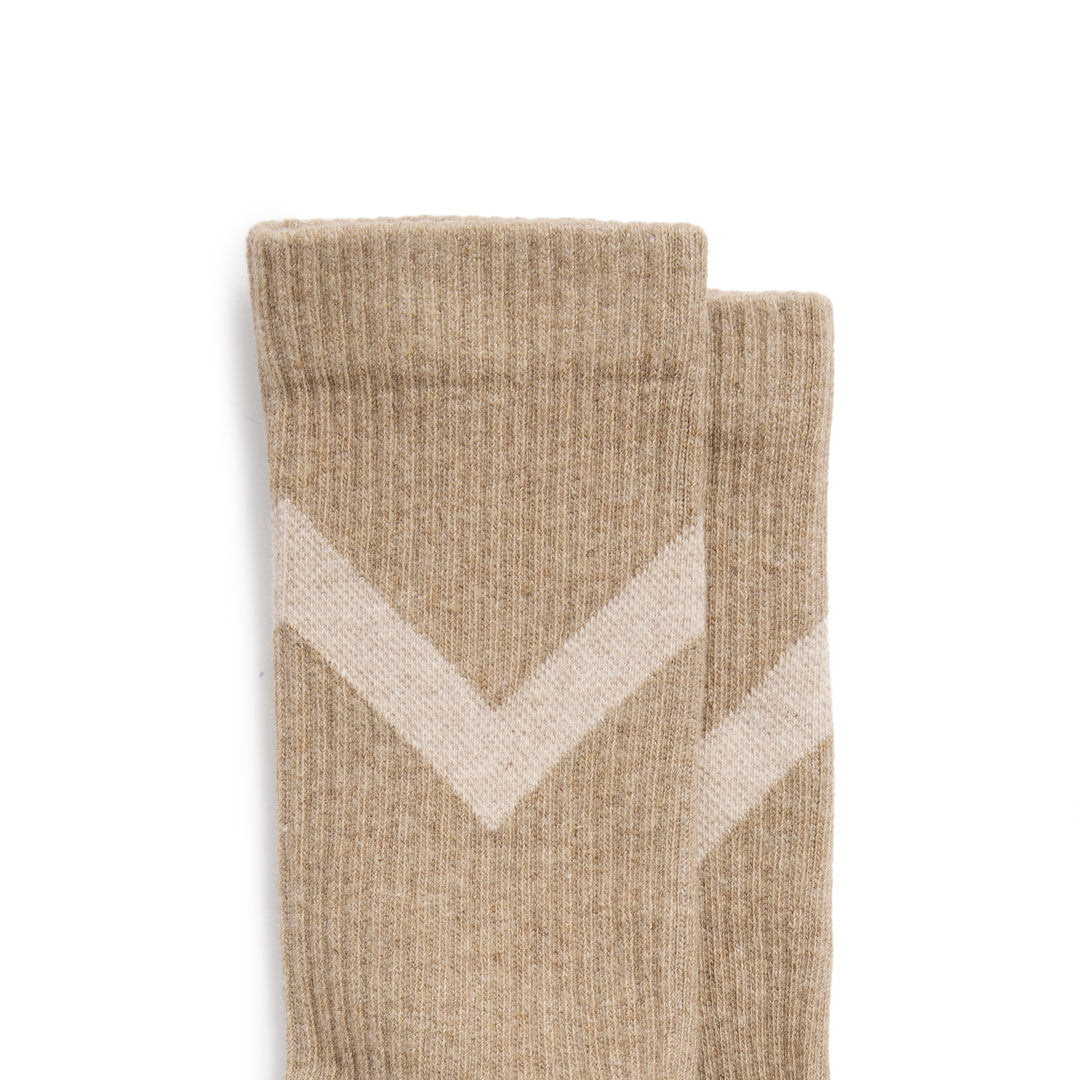 Fairfax & Favor Ladies Crew Chevron Sock - Taupe