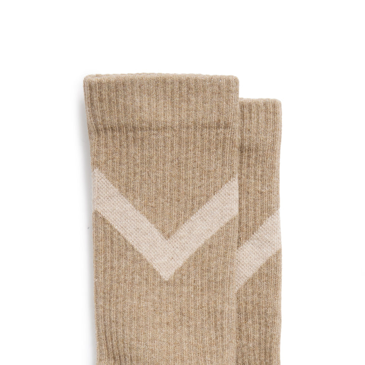 Fairfax & Favor Ladies Crew Chevron Sock - Taupe