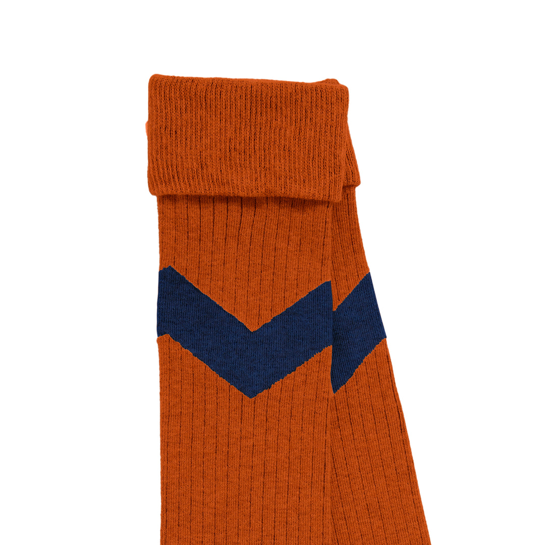 Fairfax & Favor Ladies Knee High Chevron Socks - Burnt Orange