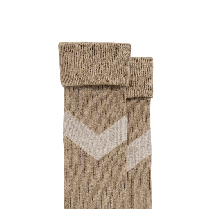 Fairfax & Favor Ladies Knee High Chevron Socks - Sand