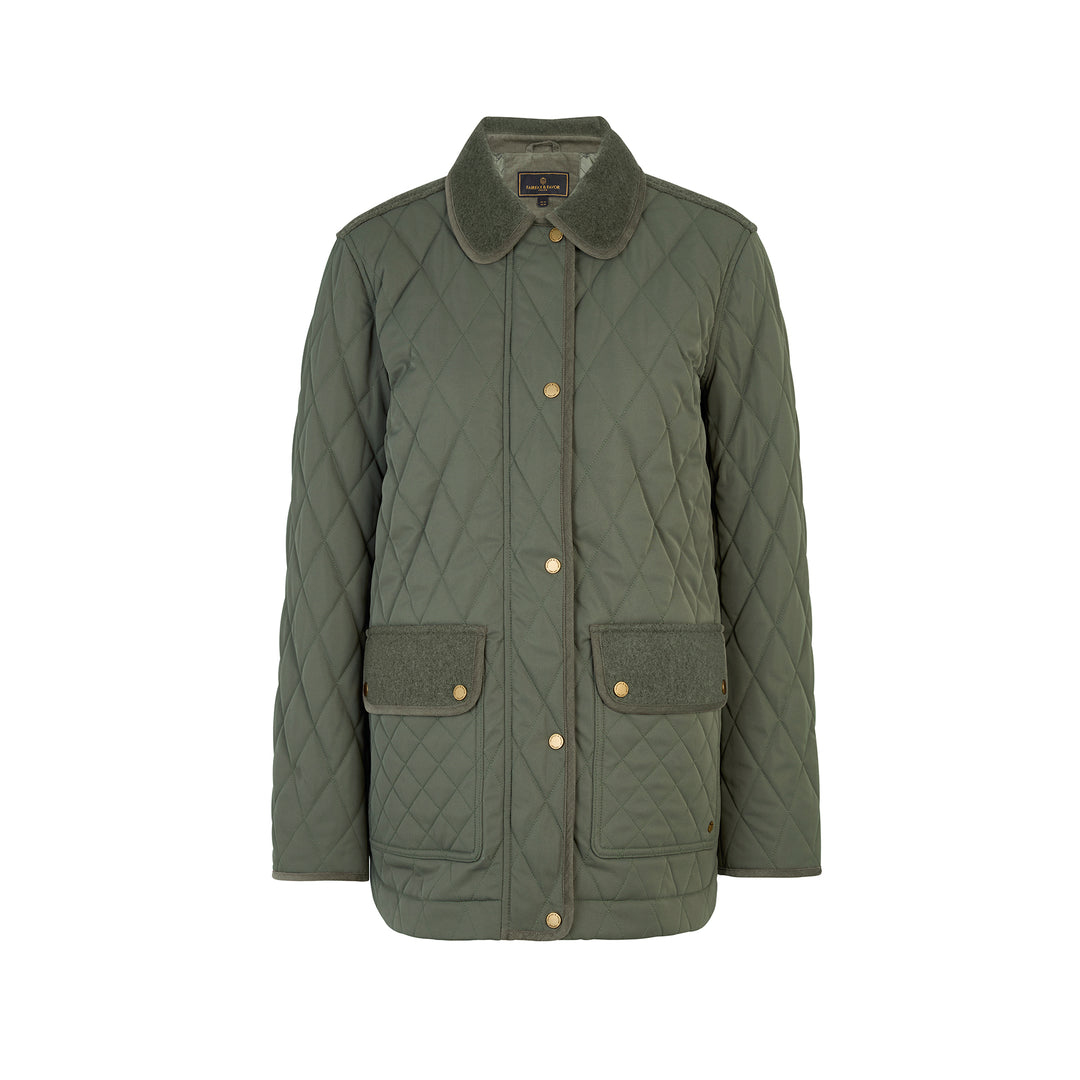 Fairfax & Favor Ladies The Lorna Quilted Wool Jacket - Khaki