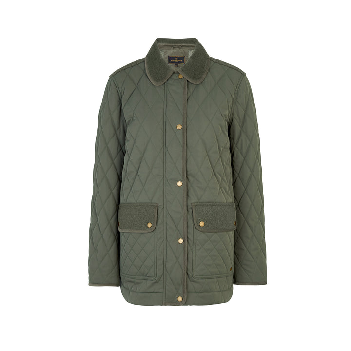 Fairfax & Favor Ladies The Lorna Quilted Wool Jacket - Khaki