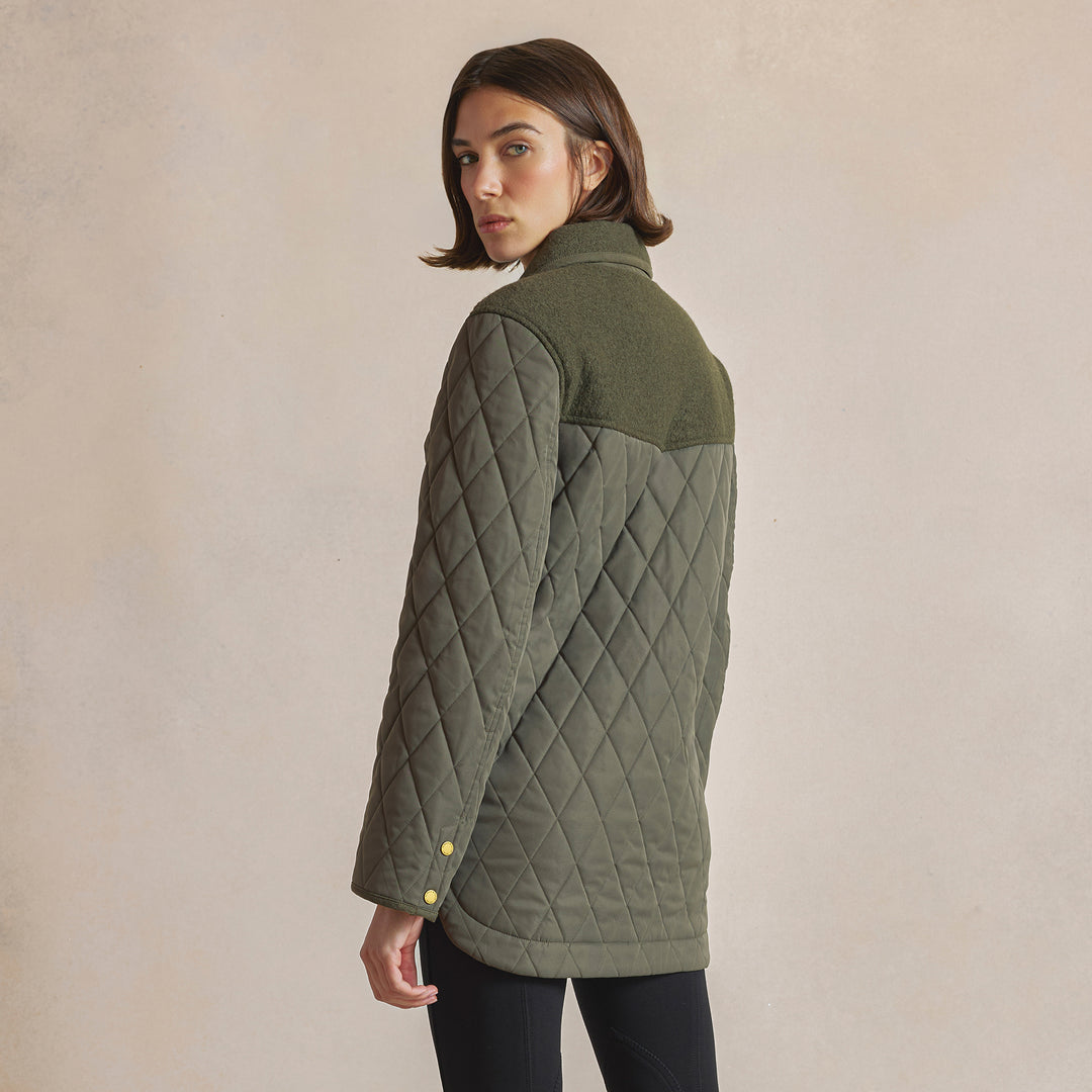 Fairfax & Favor Ladies The Lorna Quilted Wool Jacket - Khaki