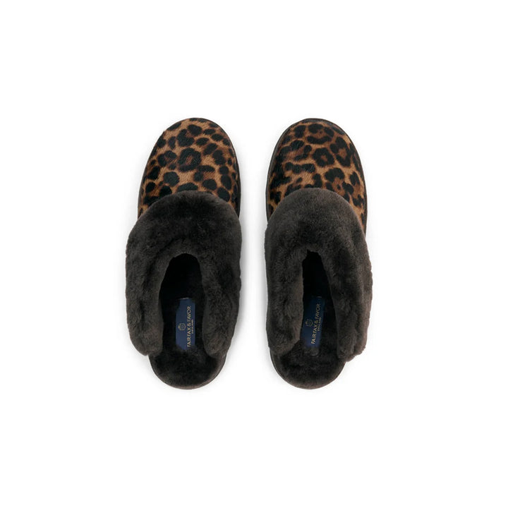 Fairfax & Favor Ladies Glencoe Mule Slipper - Leopard Haircalf