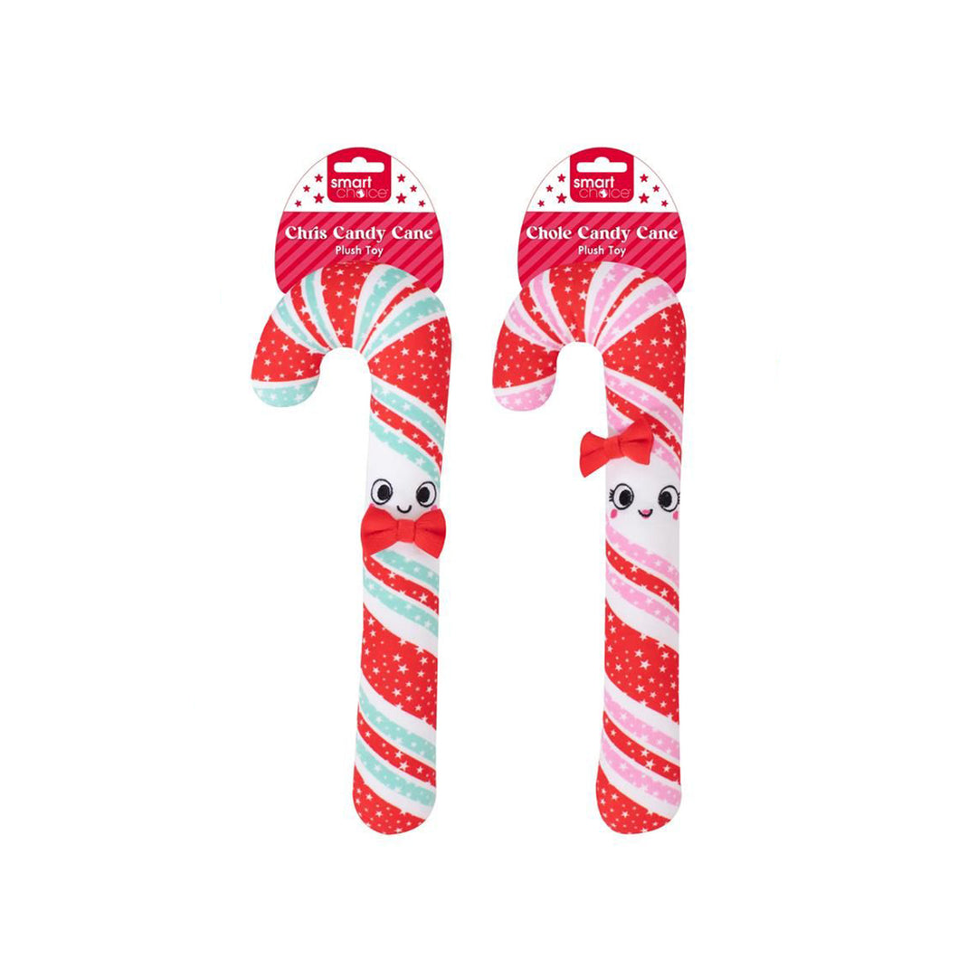 Smart Choice Squeaky Plush Candy Cane Dog Toy