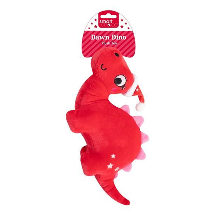 Smart Choice Christmas Squeaky Plush Dinosaur Dog Toy