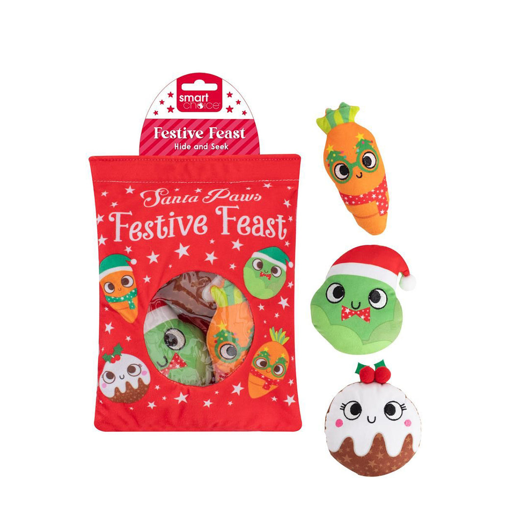 Smart Choice Hide & Seek Plush Festive Feast Dog Toy