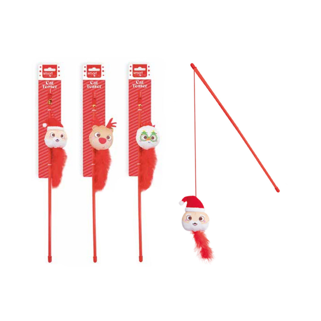 Smart Choice Festive Plush & Feather Cat Teaser