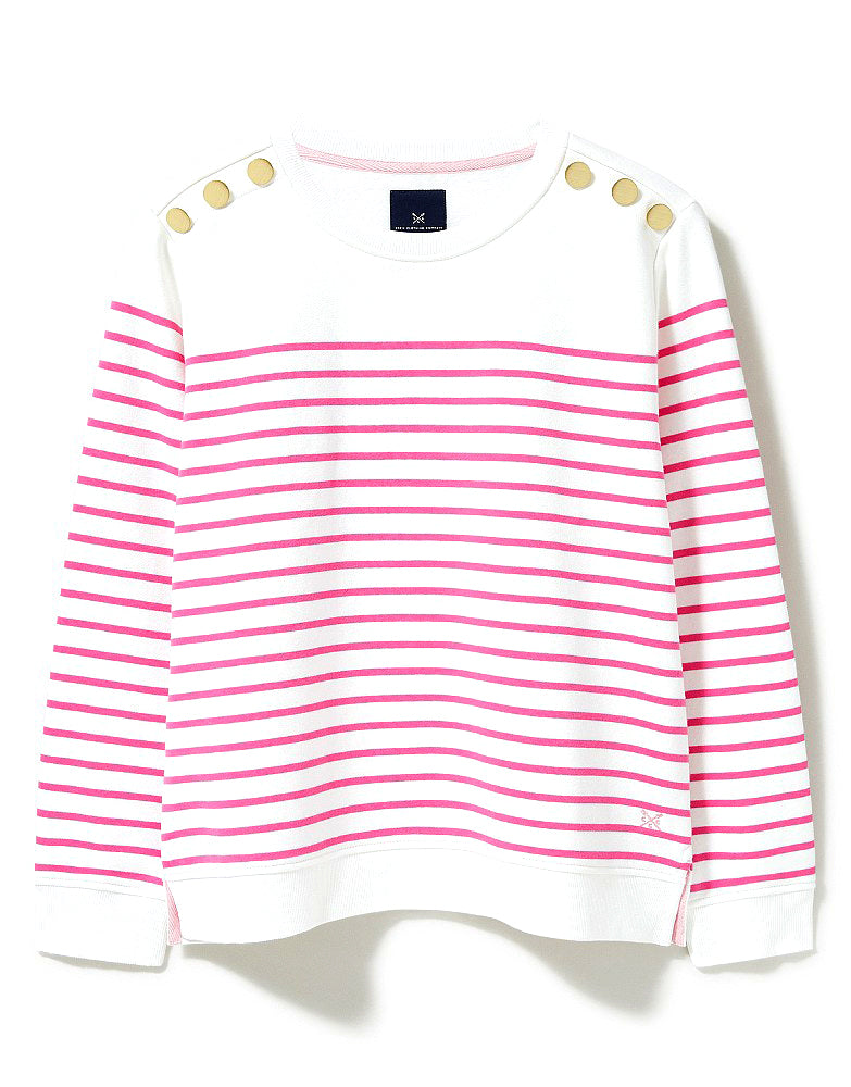 Crew Ladies Nautical Sweater#Pink stripe