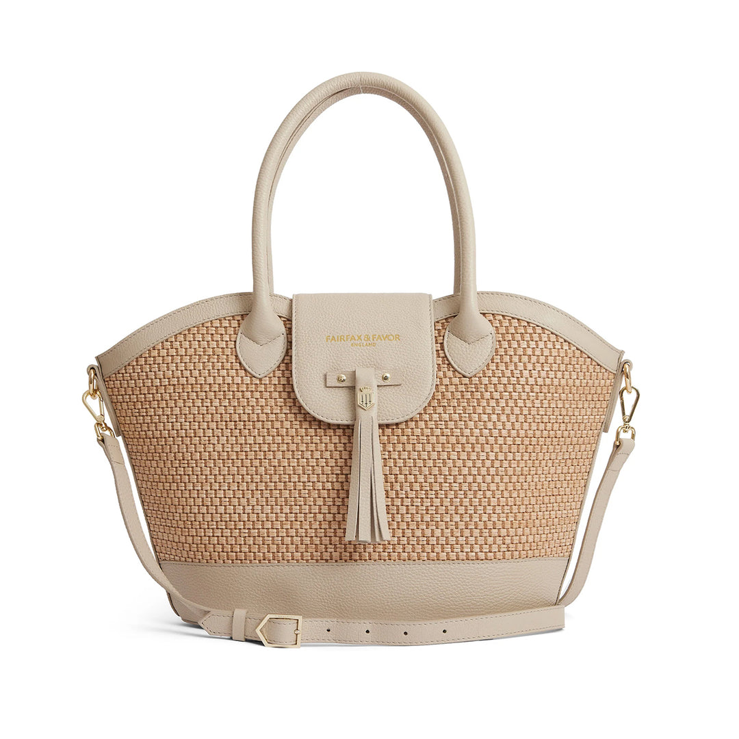 Fairfax & Favor Ladies Limited Edition Stone Leather Windsor Basket Bag