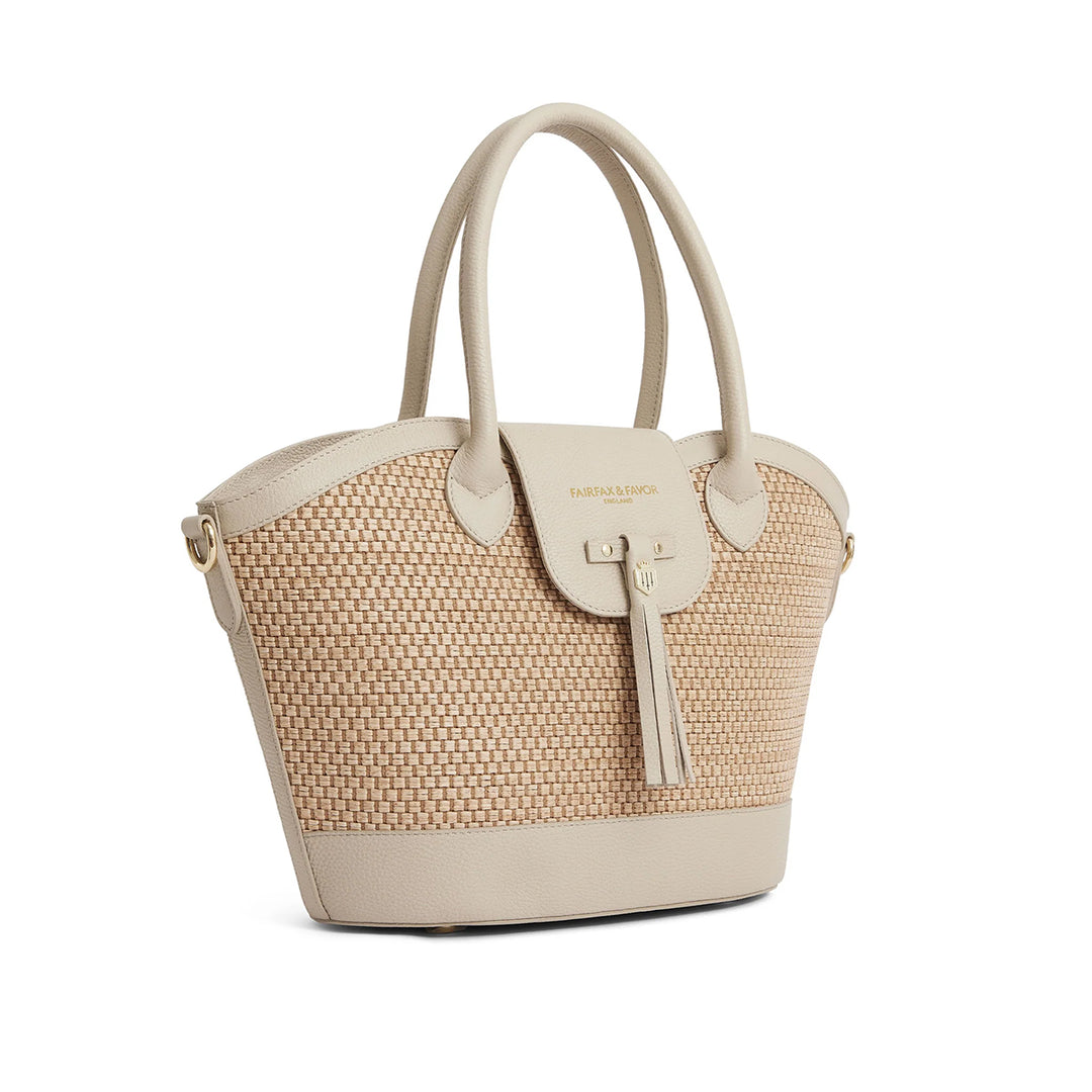 Fairfax & Favor Ladies Limited Edition Stone Leather Windsor Basket Bag