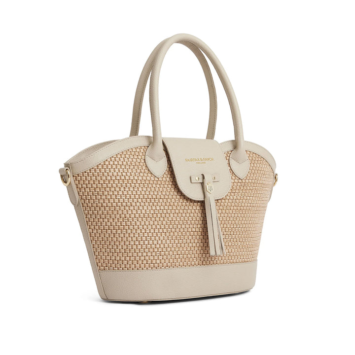 Fairfax & Favor Ladies Limited Edition Stone Leather Windsor Basket Bag