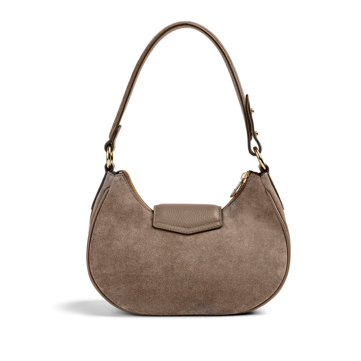 Fairfax & Favor Windsor Shoulder Bag - Deep Taupe Suede