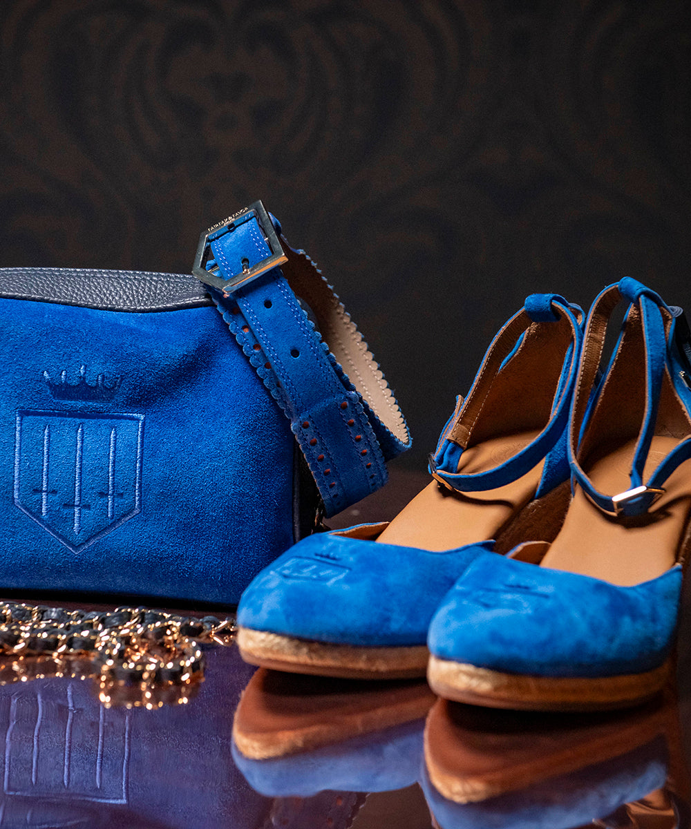 Fairfax & Favor Porto Blue Bag, Belt & Shoes
