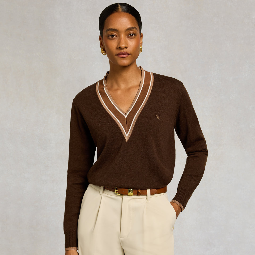 Holland Cooper Ladies Woodcote V-Neck Knit