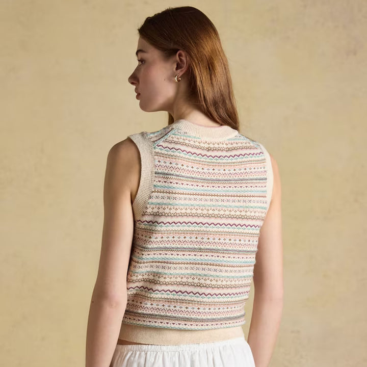 Joules Ladies Fair Isle V Neck Tank