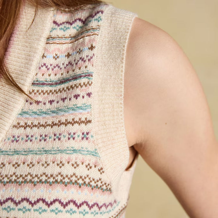 Joules Ladies Fair Isle V Neck Tank