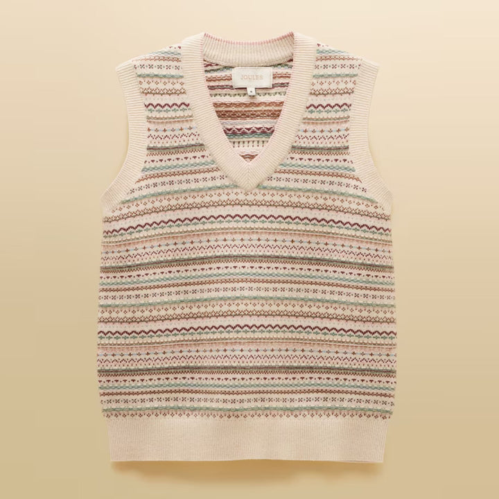 Joules Ladies Fair Isle V Neck Tank