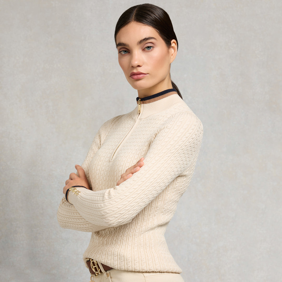 Holland Cooper Ladies Zoe Quarter Zip Knit