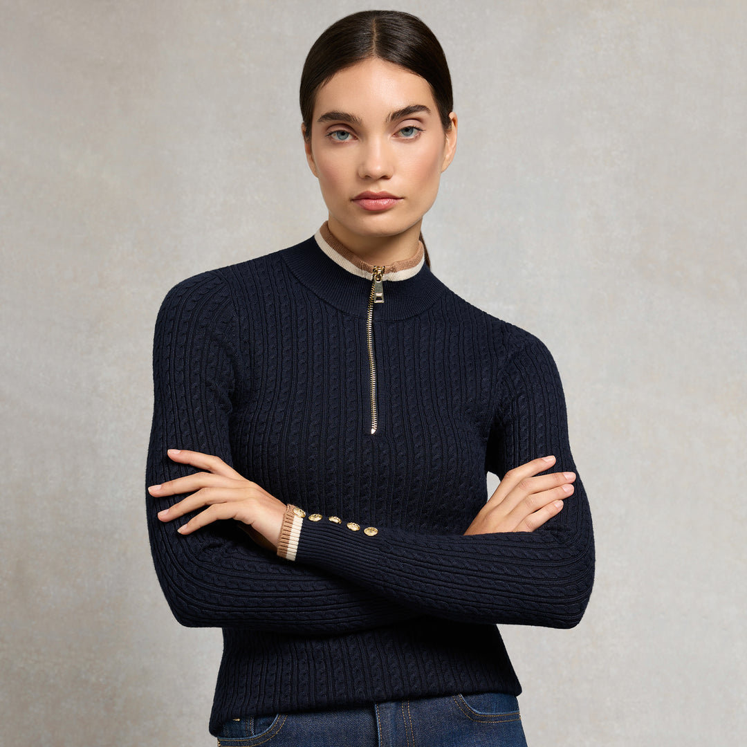 Holland Cooper Ladies Zoe Quarter Zip Knit