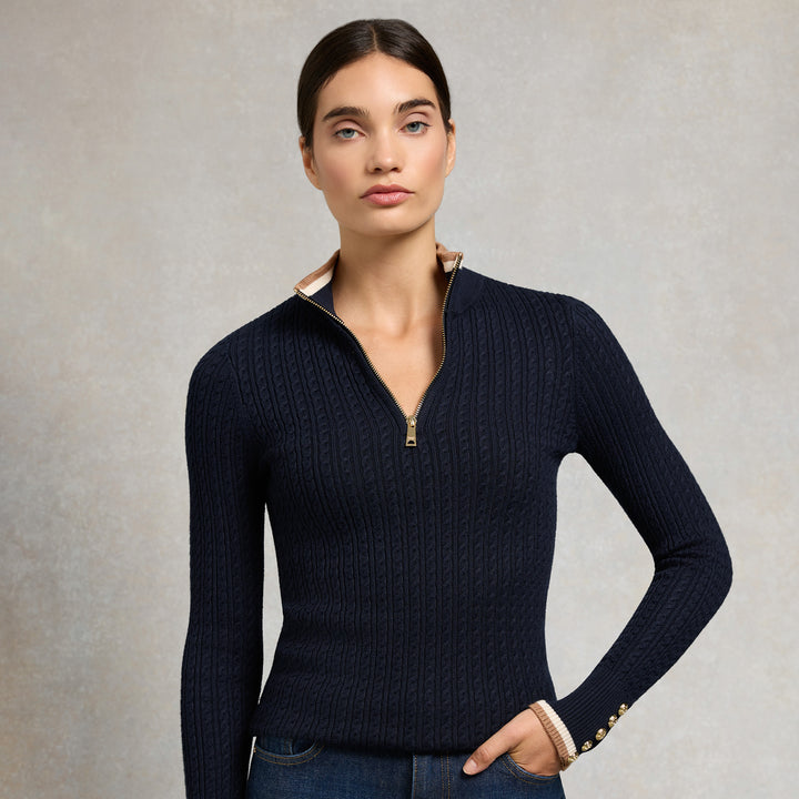 Holland Cooper Ladies Zoe Quarter Zip Knit