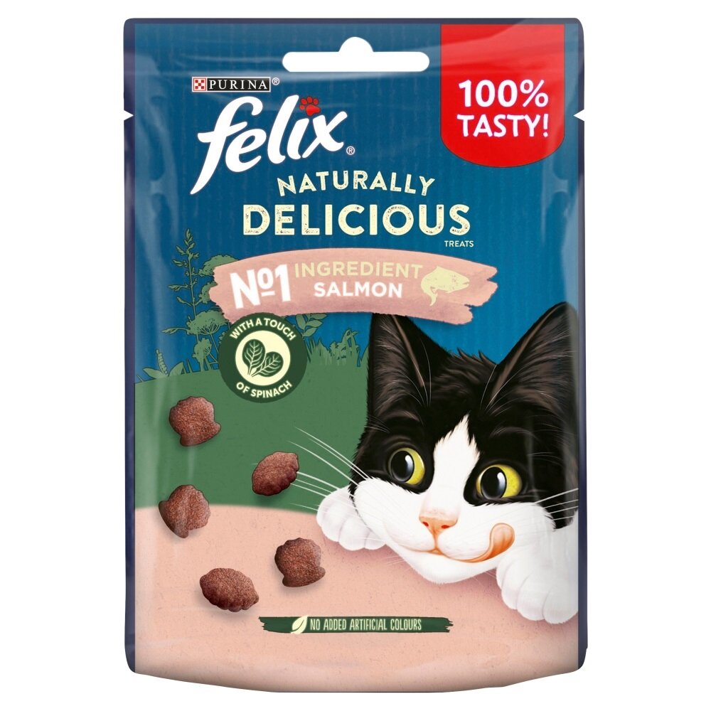 Felix Naturally Delicious Salmon Cat Treats with Spinach