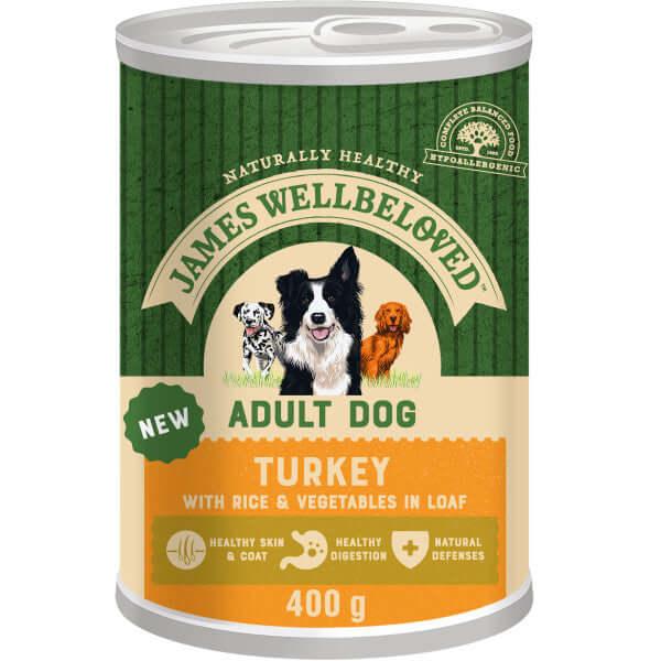 James Wellbeloved Adult Dog Loaf Tin with Turkey & Rice