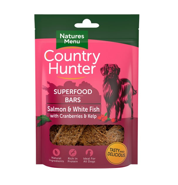 Country Hunter Superfood Bar with Salmon & White Fish Dog Treats 100g