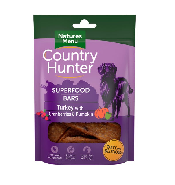Country Hunter Superfood Bar Turkey Dog Treats 100g