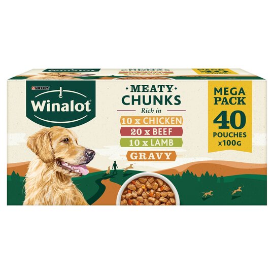 Winalot Perfect Portions Wet Dog Food In Gravy Mega Pack 40 x 100g