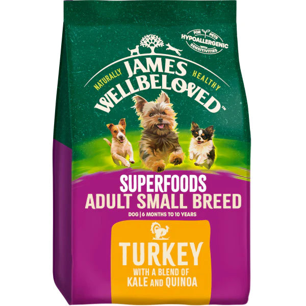 James Wellbeloved Adult Dog Small Breed Superfoods with Turkey & Kale