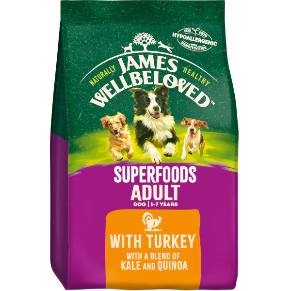 James Wellbeloved Adult Dog Superfoods with Turkey, Kale and Quinoa