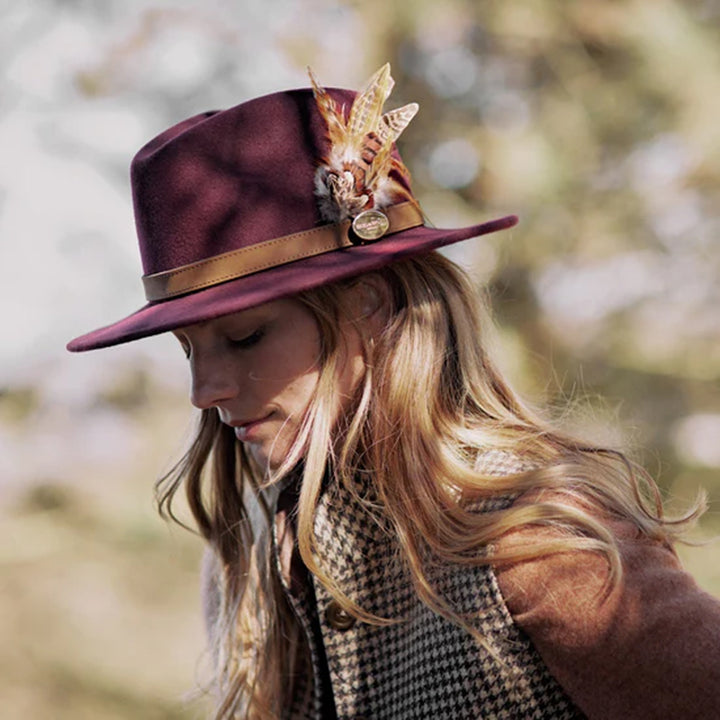 Hicks & Brown Suffolk Fedora Bronze Side Feather