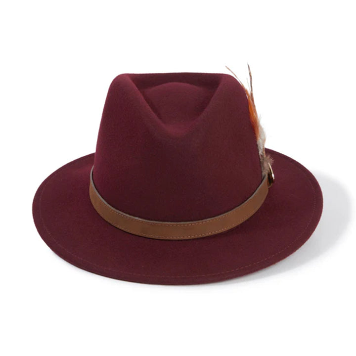 Hicks & Brown Suffolk Fedora Bronze Side Feather