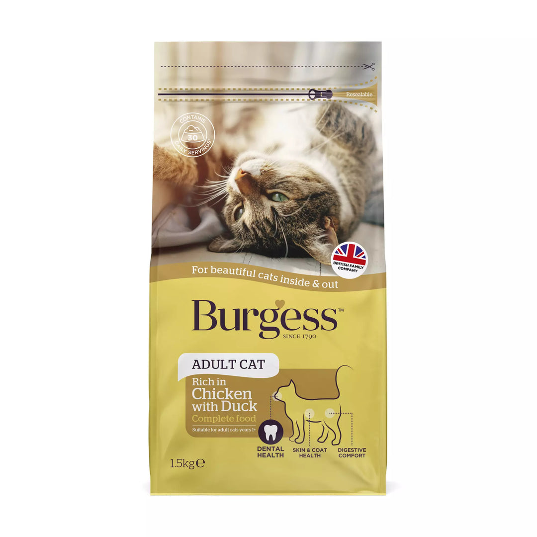 Burgess Complete Adult Dry Cat Food Rich in Chicken & Duck 10kg