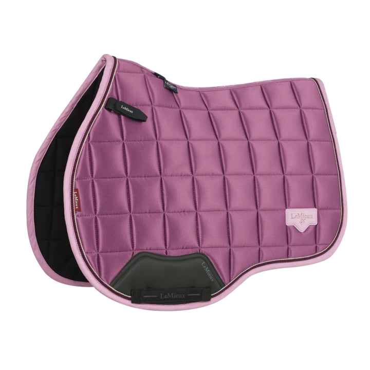 Mallow pink quilted saddle pad with black accents 