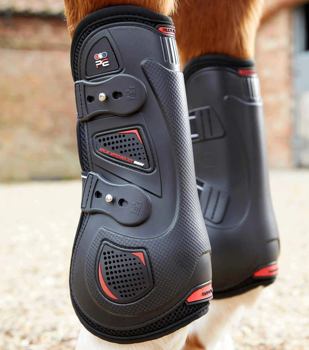 Premier Equine Kevlar Airtechnology Tendon Boots#Black