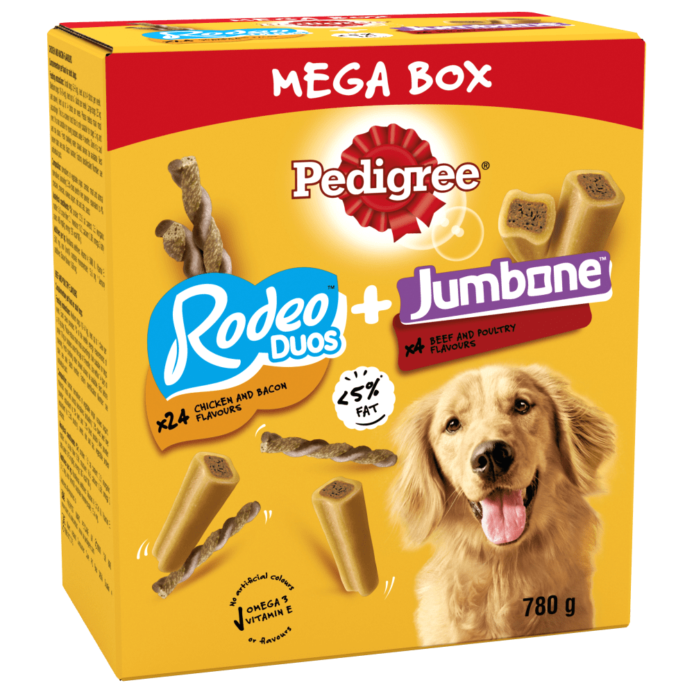 Pedigree Rodeo Duos & Jumbone Dog Treats Mega Box